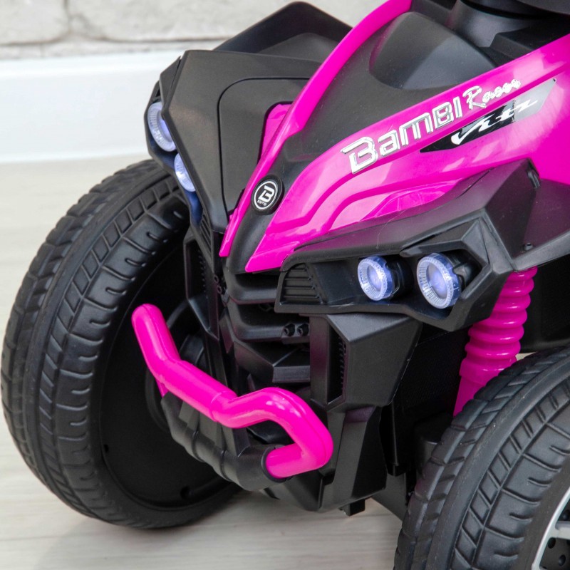 Дитячий толокар-електромобіль 3в1 з ручкою Bambi Racer M 5782EBLR-9 ​​фіолетовий