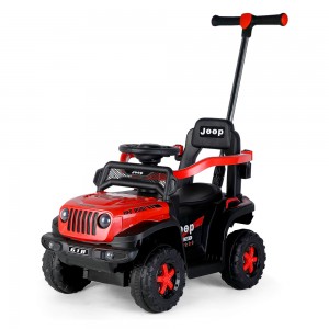 Детский толокар-электромобиль с родительской ручкой Jeep M 5789EBLR-3 красный