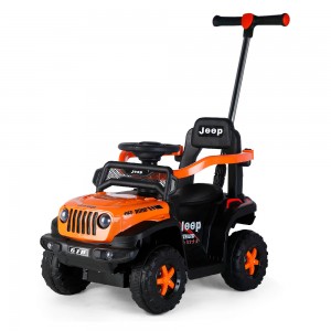 Детский толокар-электромобиль с родительской ручкой Jeep M 5789EBLR-7 оранжевый