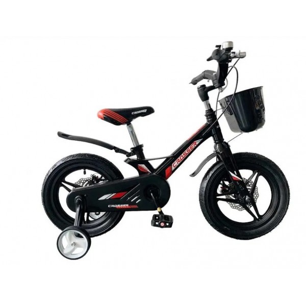 Двоколісний дитячий магнієвий велосипед від 3 до 5 років Crosser Hunter Premium 14" чорний