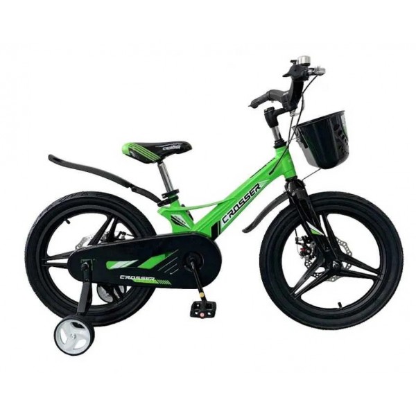 Двоколісний дитячий магнієвий велосипед від 3 до 5 років Crosser Hunter Premium 14" зелений