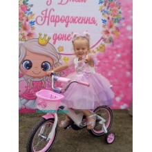 Велосипед для девочки 3-5 лет с корзиной и сиденьем для куклы CROSSER KIDS BIKE 14" розовый