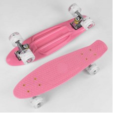 Скейт Пенни борд, колеса PU со светом, Best Board 2708 розовый