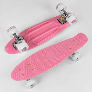 Скейт Пенні борд, колеса PU зі світлом, Best Board 2708 рожевий