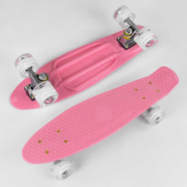 Скейт Пенні борд, колеса PU зі світлом, Best Board 2708 рожевий