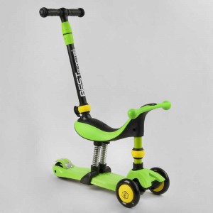 Самокат-велобег 3в1 трехколесный с ручкой Best Scooter BS-30802 зеленый