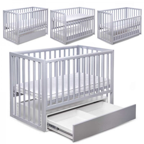 Ліжко для немовлят БУК "Чарівне" колір - сірий, з шухлядою DS-402