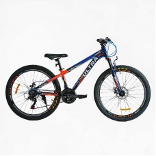 Велосипед підлітковий спортивний 26" дюймів, рама 13", вилка з перемикачем, CORSO ULTRA UL-26041-1 (3*7s) синій