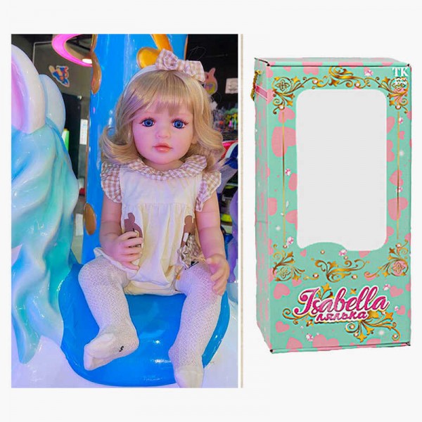 Лялька QM 134 (12) "TK Group", висота: 50 см, гумова, імітація скляних очей, пустушка, пляшечка, памперс, гетри, в коробці