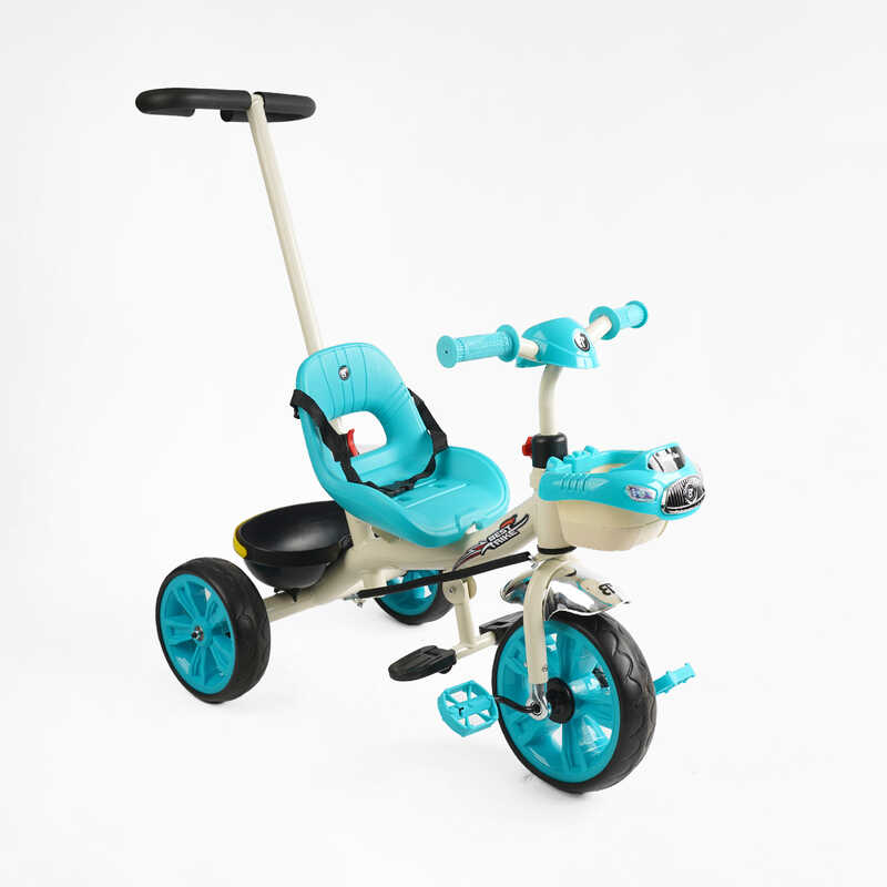 Дитячий триколісний велосипед із ручкою Best Trike BS-70815 блакитний