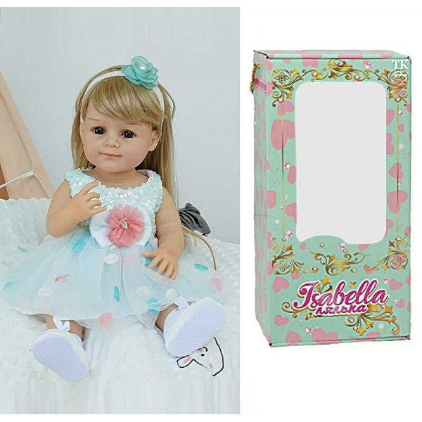 Лялька QM 88007 (12) "TK Group", висота: 50 см, гумова, імітація скляних очей, пустушка, пляшечка, памперс, взуття, пов’язка, в коробці