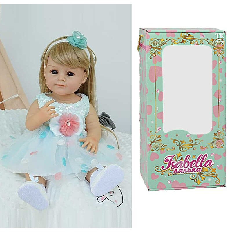 Лялька QM 88007 (12) "TK Group", висота: 50 см, гумова, імітація скляних очей, пустушка, пляшечка, памперс, взуття, пов’язка, в коробці