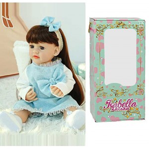 Лялька QM 88010 (12) "TK Group", висота: 50 см, гумова, імітація скляних очей, пустушка, пляшечка, памперс, взуття, пов’язка, в коробці