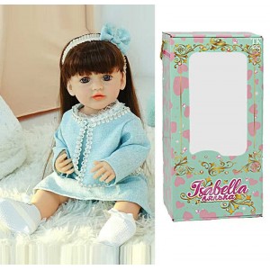 Лялька QM 88011 (12) "TK Group", висота: 50 см, гумова, імітація скляних очей, пустушка, пляшечка, памперс, взуття, пов’язка, в коробці