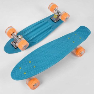 Скейт Пенні борд, колеса PU зі світлом, Best Board 3131 бірюзовий