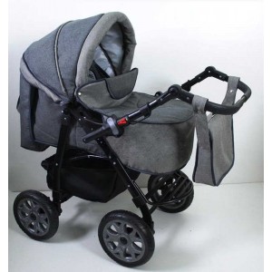 Коляска-трансформер для детей Karina 86- L-20 (1) цвет серый, льняная ткань, в кульке