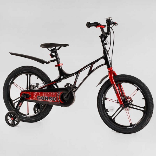 Велосипед магнієвий для хлопчика від 6 до 9 років, 18" дюймів CORSO Elit EL-70795 чорний