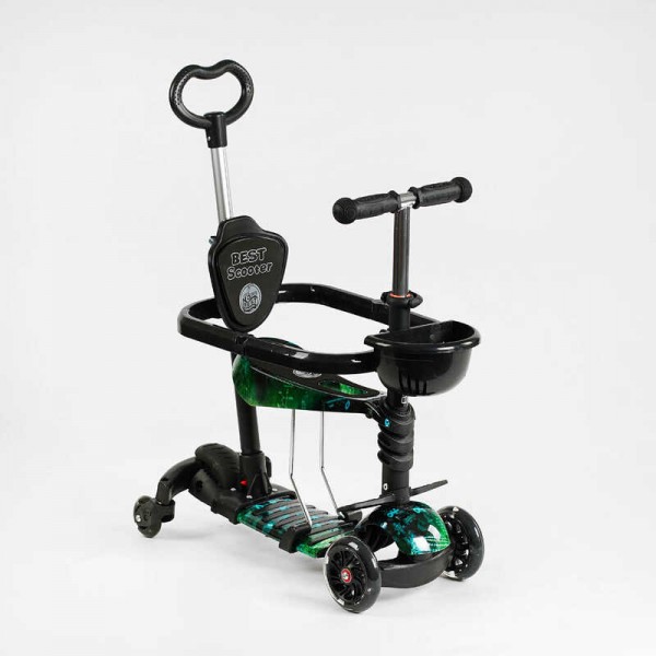 Самокат 5в1 с сиденьем и ручкой Best Scooter LS-67633 черный