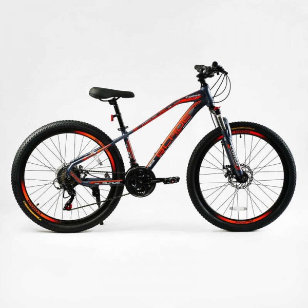 Підлітковий спортивний велосипед 26" дюймів, рама 13" CORSO BLADE BD-26670 (3*7s) сірий