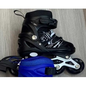 Роликові ковзани з підсвічуванням переднього колеса, розмір 39-43, 68072-L чорні