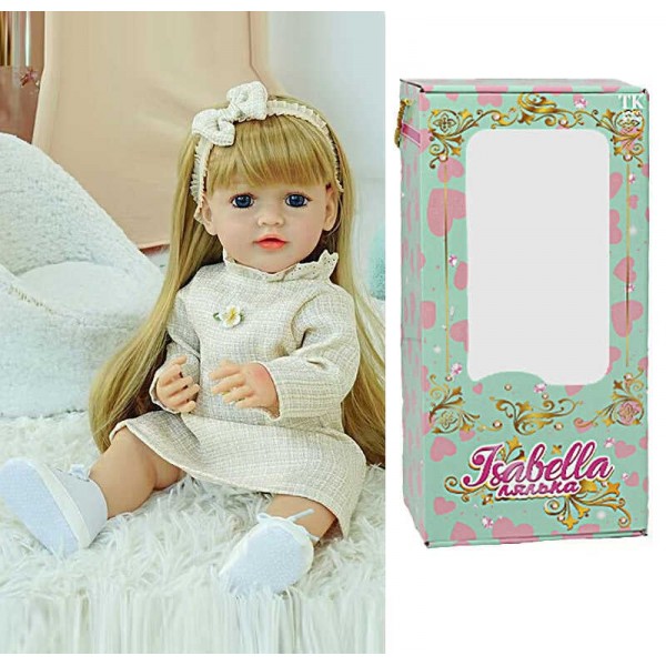 Лялька QM 88012 (12) "TK Group", висота: 50 см, гумова, імітація скляних очей, пустушка, пляшечка, памперс, взуття, пов’язка, в коробці