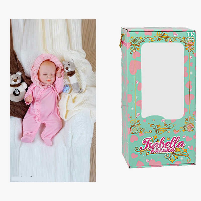 Пупс QM 24017 (12) "TK Group", функціональний, датчик руху, звуки, засинає, висота: 42 см, гумовий, пустушка, пляшечка, памперс, в коробці