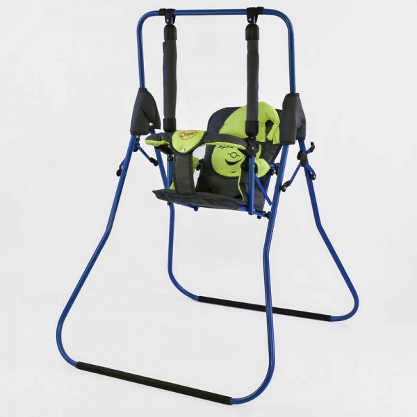 гр Гойдалка підлогова "Алінка" 205317 (1) синій каркас, темно-синя матерія, салатовий гномик гр Гойдалка підлогова "Алінка" 205317 (1) синій каркас, темно-синя матерія, салатовий гномик