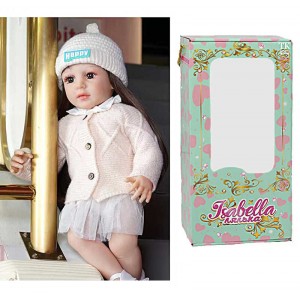 Лялька QM 150 (12) "TK Group", висота: 50 см, гумова, імітація скляних очей, пустушка, пляшечка, памперс, капелюшок, взуття, в коробці