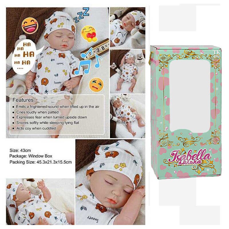 Пупс QM 24008 A (12) "TK Group", функціональний, висота: 42 см, гумовий, озвучені репліки англ. мовою, аксесуари, в коробці