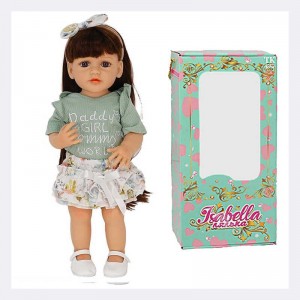 Лялька QM 25020 (12) "TK Group", функціональна, висота: 50 см, датчик руху, звуки: сміх, плач, засинає, гумова, імітація скляних очей, в коробці