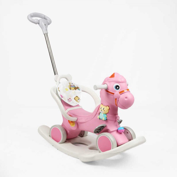 Гойдалка 2в1 F-21801 (8) каталка, батьківська ручка, музична іграшка, звук, підсвічування, пісні англійською, у пакеті