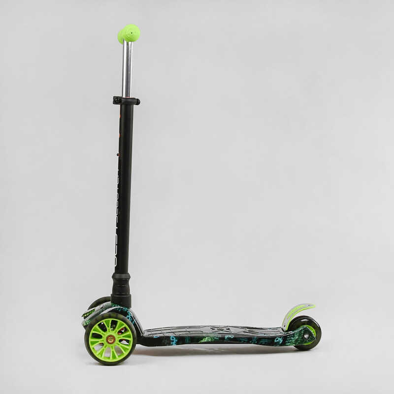 Самокат трехколесный MAXI S - 12309 (1) “Best Scooter”, съемный руль, колеса PU со светом, переднее 130х25 мм, задние сдвоенные 80х45 мм, в коробке