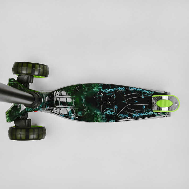 Самокат трехколесный MAXI S - 12309 (1) “Best Scooter”, съемный руль, колеса PU со светом, переднее 130х25 мм, задние сдвоенные 80х45 мм, в коробке