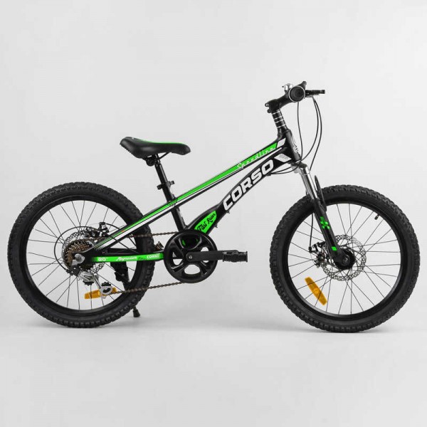 Дитячий спортивний велосипед 20'' CORSO "Speedline" зелений MG-74290 магнієва рама