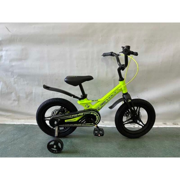 Велосипед дитячий на магнієвій рамі 14" дюймів Corso REVOLT MG-14205 зелений