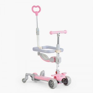 Самокат 5в1 "Skyper" J-07905 (6) колеса PU 125х40мм зі світлом, укр.озвучування та підсвічування платформи,с ДОП. КОЛЕСАМИ, захисний бампер, в короб
