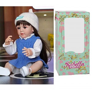 Лялька QM 154 (12) "TK Group", висота: 50 см, гумова, імітація скляних очей, пустушка, пляшечка, памперс, капелюшок, взуття, в коробці