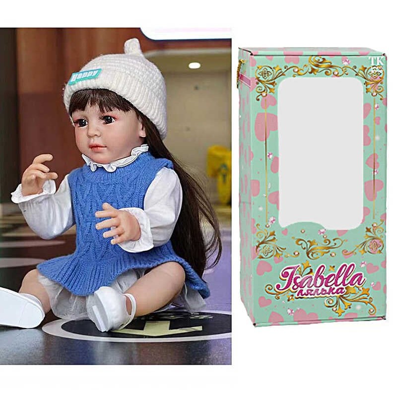 Лялька QM 154 (12) "TK Group", висота: 50 см, гумова, імітація скляних очей, пустушка, пляшечка, памперс, капелюшок, взуття, в коробці