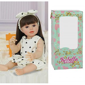 Лялька QM 24052 (12) "TK Group", висота: 50 см, гумова, імітація скляних очей, пустушка, пляшечка, памперс, прикраса, в коробці