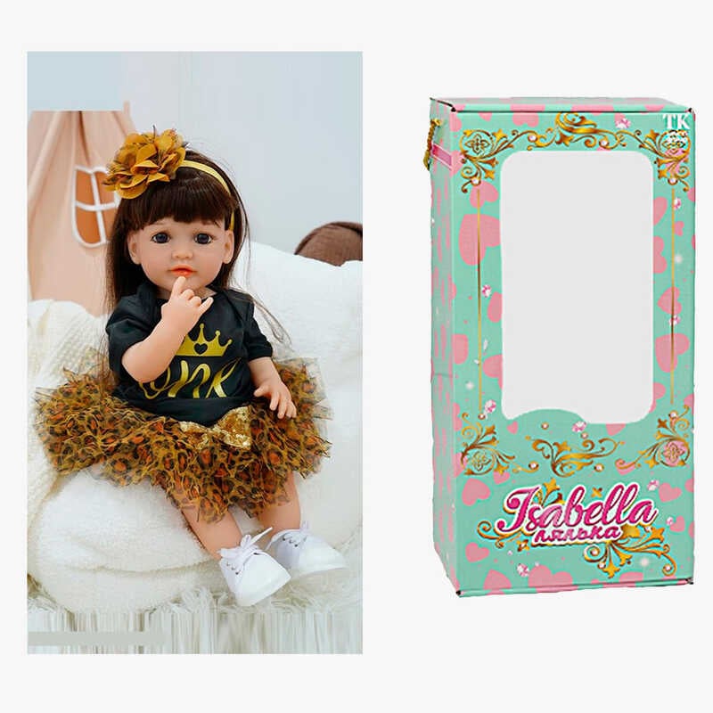 Лялька QM 24099 (12) "TK Group", функціональна, висота: 50 см, датчик руху, звуки: сміх, плач, засинає, гумова, імітація скляних очей, в коробці