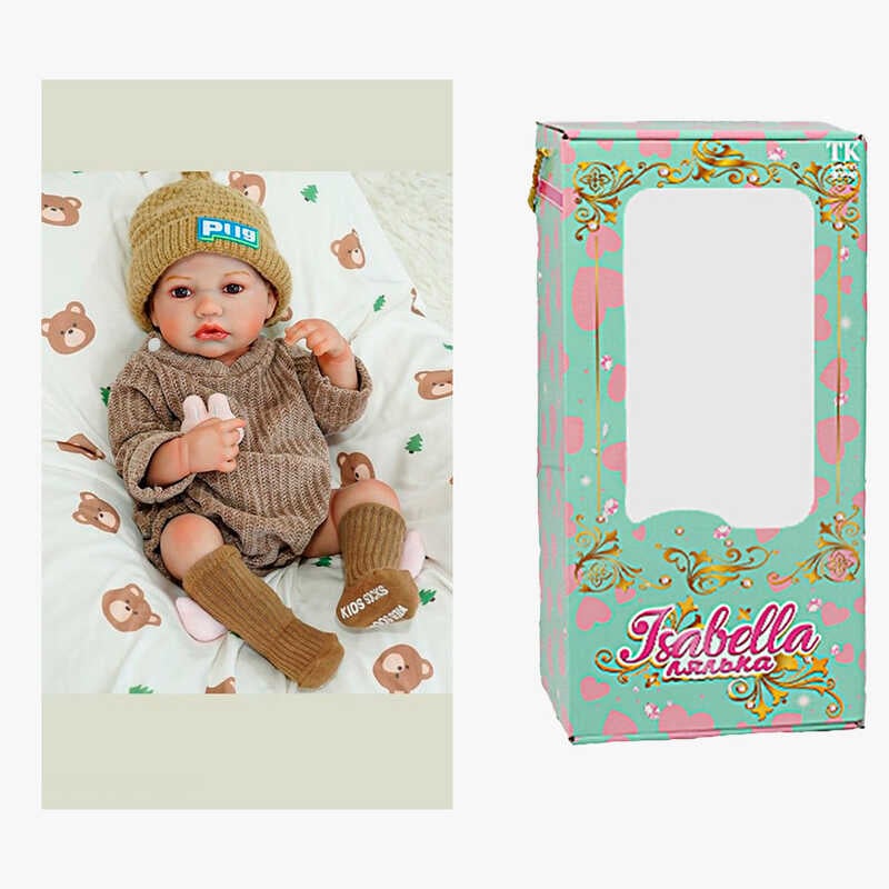 Пупс QM 24083 (12) "TK Group", функціональний, датчик руху, звуки, засинає, висота: 42 см, гумовий, пустушка, пляшечка, памперс, в коробці