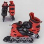 Ролики 70047-М Best Roller /размер 34-37/ цвет - КРАСНЫЙ (6) колёса PVC, ПЕРЕДНЕЕ КОЛЕСО СВЕТ, в сумке, d колес – 7 см