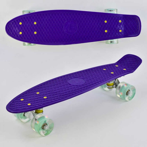 Скейт Пенні борд, колеса PU зі світлом, Best Board 0660 фіолетовий