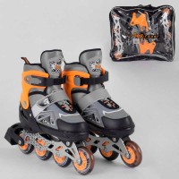 Ролики 6202-S Best Roller /размер 30-33/ цвет – ОРАНЖЕВЫЙ (6) колёса PU, ПЕРЕДНЕЕ КОЛЕСО СВЕТ, в сумке, d колес – 6.5 см