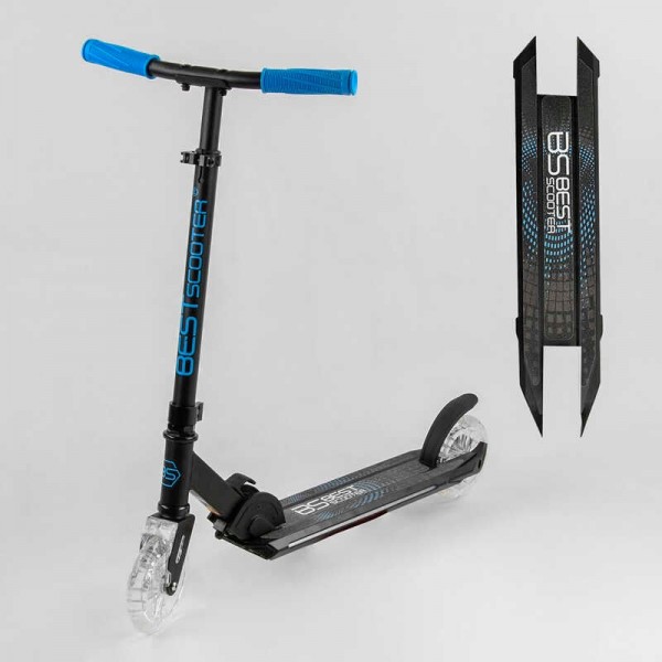 Самокат двухколесный "Best Scooter" 33095 (2) колеса PU, d переднего колеса 145мм, диски колес, дека, вилка СО СВЕТОМ, в коробке