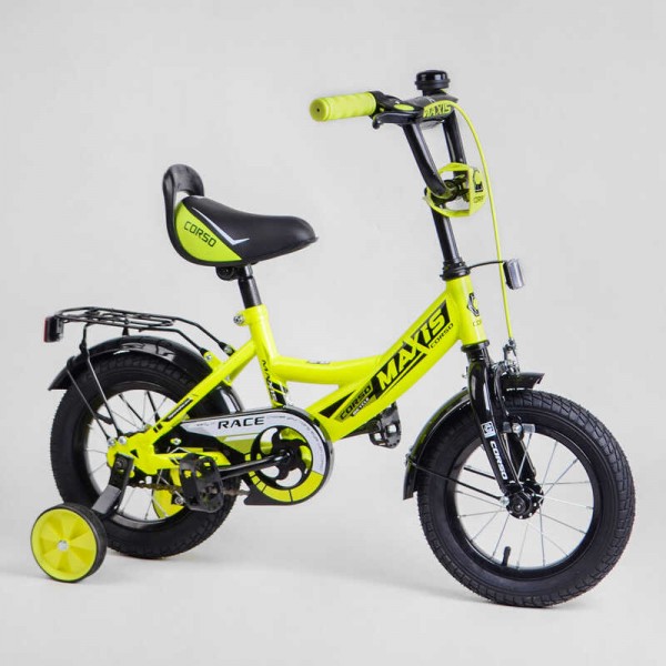 Велосипед 12" дюймів для дітей 2-4 років CORSO MAXIS-12852 жовтий
