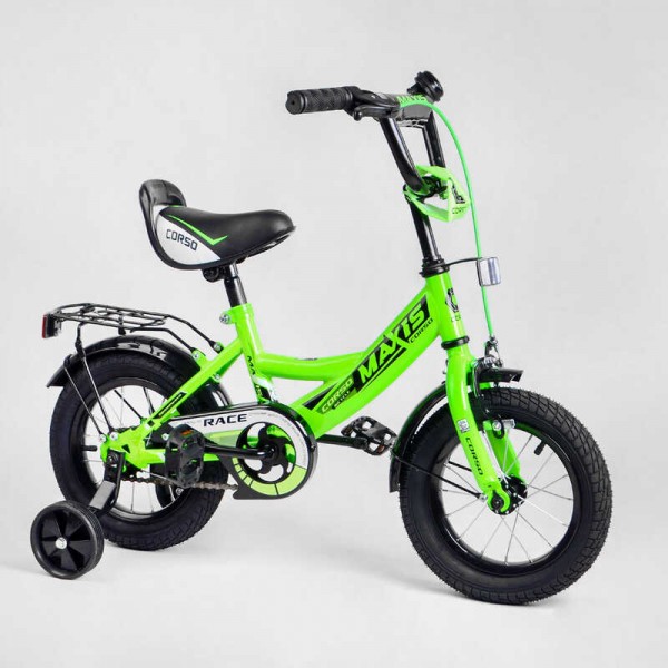 Велосипед 12" дюймів для дітей 2-4 років CORSO MAXIS-12047 зелений