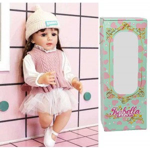 Лялька QM 152 (12) "TK Group", висота: 50 см, гумова, імітація скляних очей, взуття, капелюшок, пустушка, пляшечка, памперс, в коробці