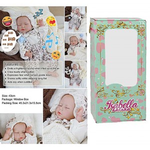 Пупс QM 24007 A (12) "TK Group", функціональний, датчик руху, звуки, висота: 42 см, гумовий, озвучені репліки англ. мовою, аксесуари, в коробці