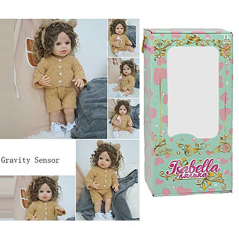 Лялька QM 24079 (12) "TK Group", функціональна, висота: 50 см, датчик руху, звуки: сміх, плач, засинає, гумова, імітація скляних очей, в коробці